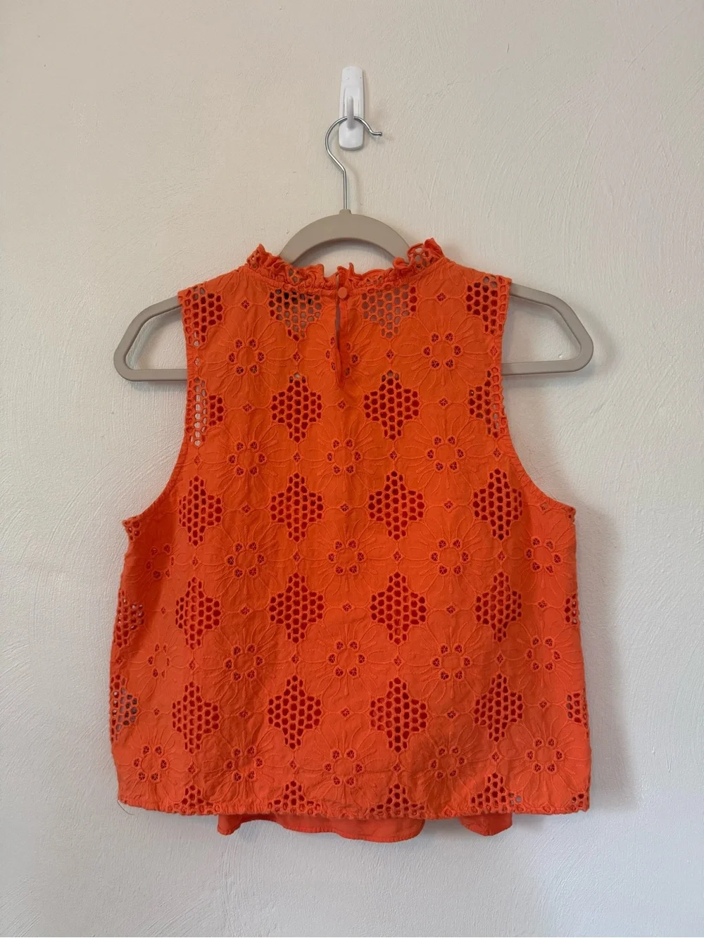 J. Crew Orange Sleeveless Eyelet Top